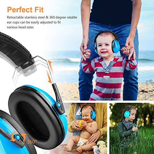 ProCase Kids Ear Protection, Noise Cancelling Headphones for Kid Toddler Hearing Protection Safety Earmuffs -Blue