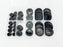 Wennuo 100Pcs Black Sewing Buttons,4-Hole Craft Buttons, 5 Sizes ,with Compartment Storage Box, Suitable for Sewing,Suit Coat Shirt Buttons，DIY Decoration (Black)