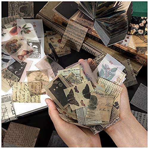 Vintage Scrapbooking DIY Material Paper Pack Animal Floral News Paper Letter Decorative Antique Retro Natural Collection Art Craft Diary Journal Embellishment Supplies