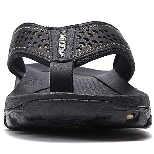 Mens Sport Flip Flops Comfort Casual Thong Sandals Outdoor(Black, 14)