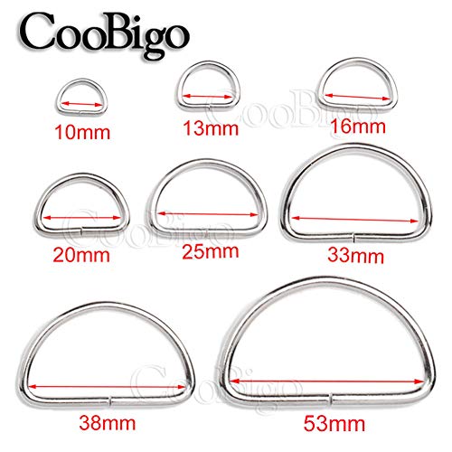 50 Pack 1-1/4" Dee Rings D-Ring Metal Buckle Strap Sewing Accessories FLQ051-A