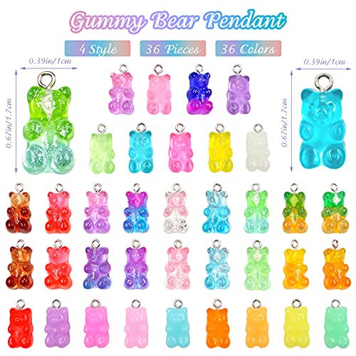 ZOCONE 79 PCS Colorful Candy Pendant Charm, Cute Resin Charms for Jewelry Making with Gummy Bear Charms, Candy Charms, Lollipop Charms for Girls, Resin Supplies for DIY Crafts Decoration