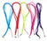 yueton 50pcs Colorful DIY Jewelry Making Voile String Ribbon Organza Strings Lobster Clasp Necklace Chain Cords