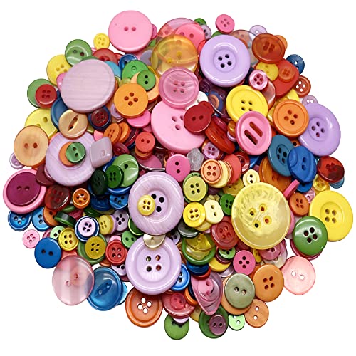 Resin Buttons, Assorted Sizes Craft Buttons for Sewing DIY Crafts,Children's Manual Button Painting, Mixed Colors About 660 Pcs