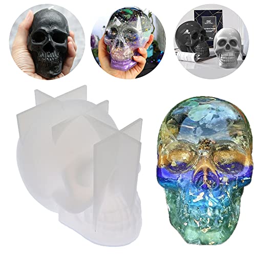 BRAVECOW DIY 3D Silicone Skull Handmade Making Resin Mold Decoration Crafts for Home Table Holiday Parties Halloween Gifts
