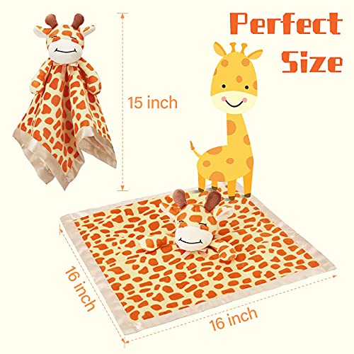 Pro Goleem Giraffe Loveys for Babies Soft Security Blanket Baby Snuggle Toy Stuffed Animal Blanket Unisex Baby Lovie Baby Gifts for Infant and Toddler 16 Inch