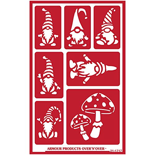 Armour Products Over N Over-Gnomes Over N Over Reusable Glass Etching Stencil, Brown