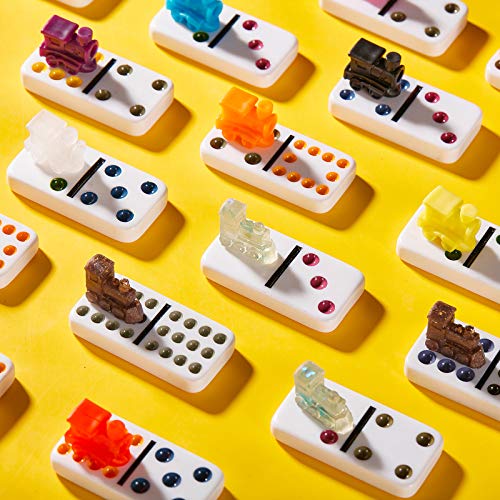 Dominoes Mold Set Domino Bracket Epoxy Mold Mexican Train Hub Resin Mold Domino Stand Silicone Mold Train Centerpiece Domino Mold for DIY Crafts Making