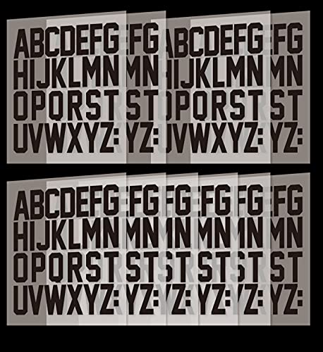 QIUKUI 10set 2 Inch Vinyl Iron on Letters Heat Transfer Letters Alphabets for Clothing T-Shirt Bag (Black Color)…