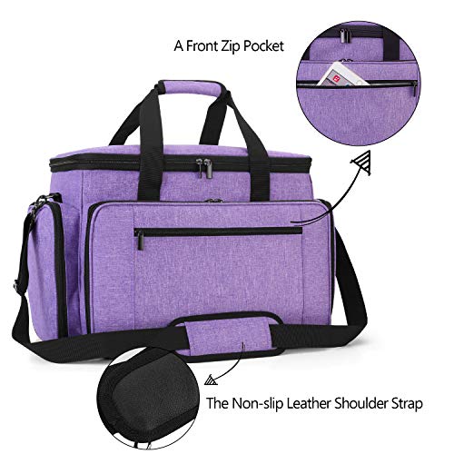 Luxja Sewing Machine Case with Removable Padding Pad, Travel Case for Sewing Machine and Accessories (Fit for Most Standard Sewing Machines), Purple (Bag Only)