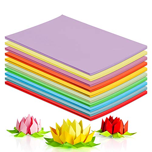 200 Pcs Colored A4 Paper, Craft Origami Paper DIY Printer Paper Copy Paper Folding Paper Stationery Paper 10 Assorted Colors Paper for DIY Handmade Kids Art Craft Activities, 11 x 8.2"