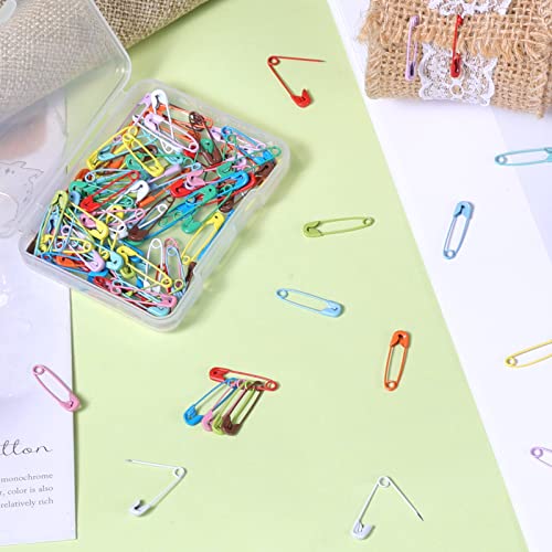 KINBOM 120 Pcs 19mm Safety Pins, Mini Safety Pins Metal Safety Pins for Art Craft Sewing Jewelry Making (Colored)