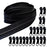 Zippers 10 Yards Nylon Coil Zipper by The Yard with 20pcs Zipper Sliders and Zipper Pull Zipper Repair Kit for DIY Sewing Tailor Crafts Bages(#3 Black )