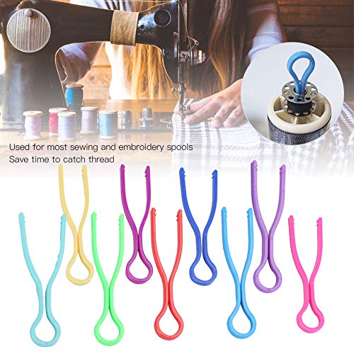 GLOGLOW 180Pcs Bobbin Thread Holders, Thread Buddies Clips Sewing Machine Accessories for Sewing Machine,Bobbins Organizer (9 Colors)
