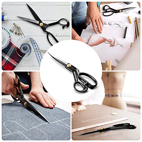 Sewing Scissors 8 Inch, Tailor Scissors Heavy Duty Fabric Dressmaker Scissors Upholstery Office Shears, Professional High Carbon Steel Leather Cutting Paper Scissors(Right-Handed)