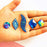 50PCS Special Effect Different Shapes Mirror AB Gems Sew On Rhinestones Faceted for Handicrafts Clothing Dress Decorations (Blue)