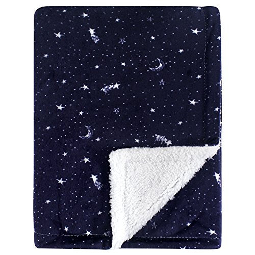 Yoga Sprout Mink Blanket with Sherpa Backing, Moon