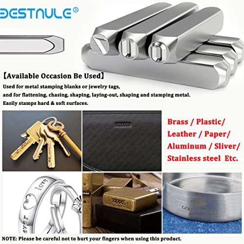 BESTNULE Metal Stamping Kit, Number and Letter Stamp Set (A-Z, 0-9 and"&","Love" Symbol), Industrial Grade Hardened Carbon Steel, Perfect for Imprinting Metal, Wood, Plastic, Leather(3/16", 5MM)