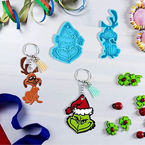 Christmas Ornament Resin Molds Silicone Casting Molds DIY Craft Supplies for Ornament Keychain Pendant Making