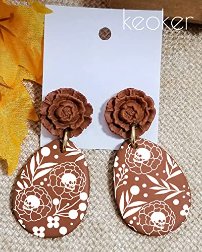 KEOKER Halloween Silk Screen for Polymer Clay, 6 PCS Fall Silk Screen Stencils for Polymer Clay on Clay & Other Jewelry Clay Earrings Decoration, Each 6" X 3.8" (6PC Halloween)