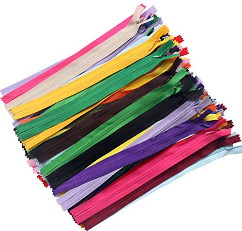 YAKA 60pcs Nylon Invisible Zippers Tailor Sewing Tools Garment Accessories 12 inch Invisible Zippers 20 Color