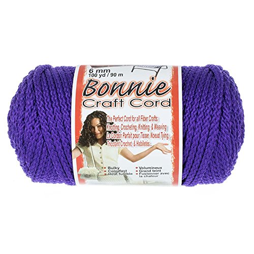Bonnie 6mm Crafting Cord - for Macramé and Other Crafts - 100 Yard Spools (Purple)