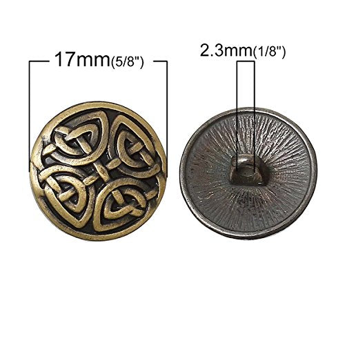 JGFinds Sewing Shank Button - 40 Pack, 2 Vary Designs, 20 of Each, Celtic Knots, Single Shank on The Back, Sewing and Jewelry Making Supplies, Decorative Blazer Clothes Luxury Buttons for Crafts