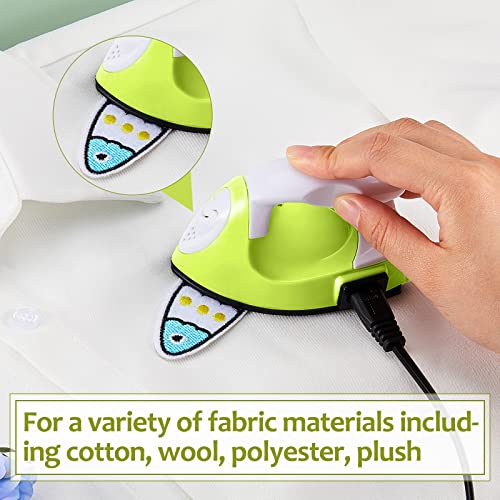 Mini Craft Iron Mini Heat Press Mini Iron Portable Handy Heat Press Small Iron with Charging Base Accessories for Beads Patch Clothes DIY Shoes T-shirts Heat Transfer Vinyl Projects (Fruit Green)