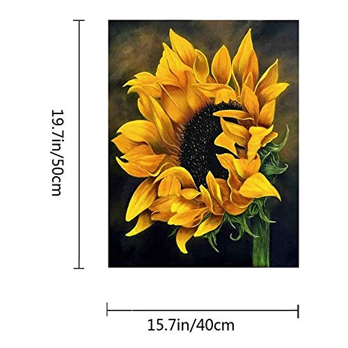 ACANDYL Paint by Number Sunflower DIY Painting Paint by Number Kit for Kids Adults DIY Canvas Painting by Numbers Acrylic Painting Arts Craft Decoration Paint by Number Sunflower 16x20