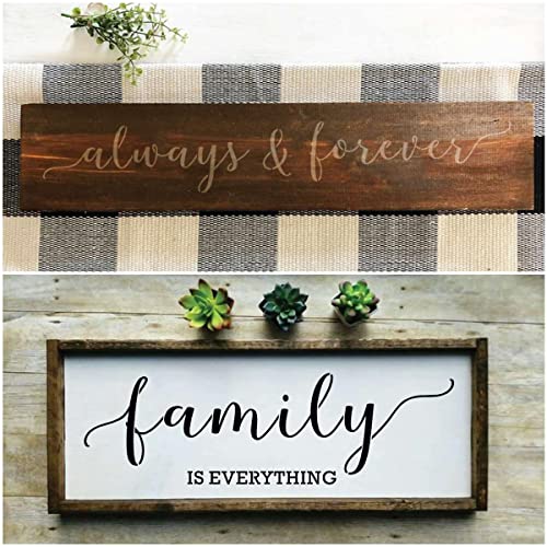 Large Farmhouse Stencils for Painting on Wood - 21 Pack Family Inspirational Words Quotes Saying Sign Stencil Templates, Welcome Home Love and More, Reusable Letter Stencils for Walls and Crafts