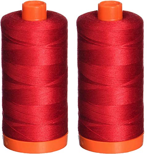 Aurifil 50wt Mako Cotton Thread 1,422 yards - Red A1050-2250 (Тwo Рack)