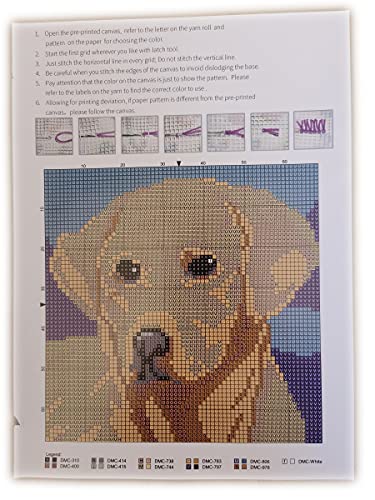 16.9''X16.9'' Latch Hook Rug Kits DIY Pillow Mat Rug Making for Kids Adults Beginners,Dog