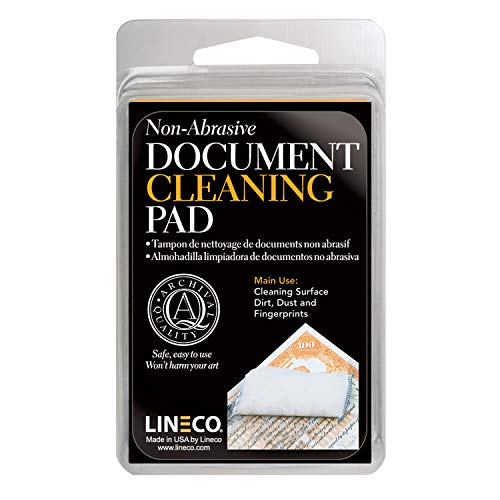 Lineco 2x3 Document Cleaning Pads with Grit-Free Powder - Cleans Dirt, Dust, Mold from Paper. Soft, Grit-Free Powder That Absorbs and Cleans.