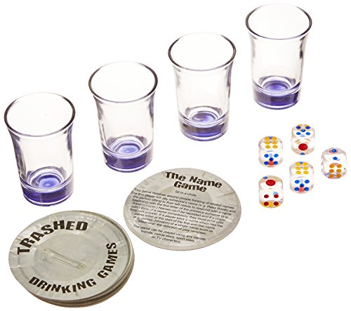 Trashed - Assorted Drinking Games (Includes: 4 Shot Glasses & 5 Dice) Party Accessory  (1 count) (1/Pkg)