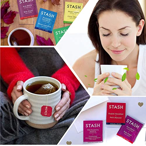 Herbal Stash Tea Sampler Tea Bag Decaf & Herbal Stash Variety Tea Bags with 100% Cotton String 50 Count 25 Flavors & Honey Sticks 10 Flavors, 20 Pack