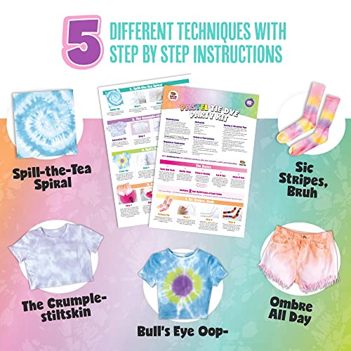 Pastel Tie Dye Kit, DIY Tie Dye Kit, Tydie Kits, Pastel Fabric Dye, Girls Tie Dye Shirt, Cheap Tie Dye Kits, Tie Dye Kit Pastel Colors, Toys for 9 Year Old Girls, Tye Die Kits for Adults, Tye Dye Kits