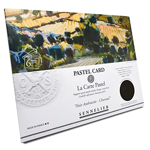 Sennelier La Carte Pastel Card Pochette, 15.75" x 11", Monochromatic Charcoal