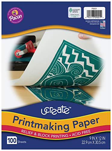 Ucreate Printmaking Paper, 9"x12", White, 100 Sheet, P9001