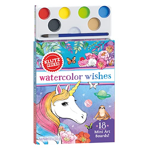 Klutz Watercolor Wishes Postcard Kit, 19 Piece Set, Multicolor