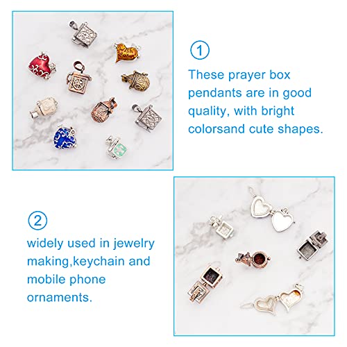 arricraft 10PCS Antique Pendants, Hanging Box Charms, Prayer Box Pendants Open Box Beads Pendants for DIY Necklace Bracelet Jewelry Making