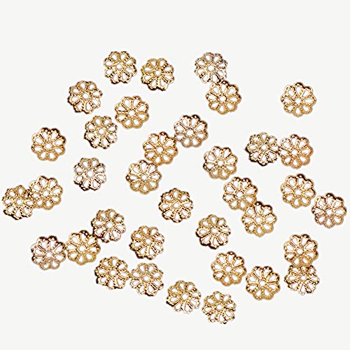 Beautiful Bead 6mm Rose Gold Tone Flower Bead Caps for Jewelry Making (About 500pcs)