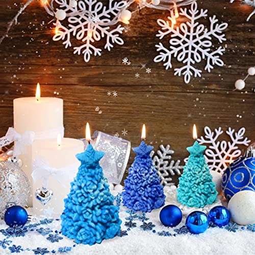 ZAKVOOR Christmas Tree Shape Candle Molds for Candle Making Succulent Resin Casting Silicone Mold for DIY Aromatherapy Candles Wax Plaster Polymer Clay Decoration
