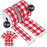 Gingham Ribbon Wired Edge Plaid Ribbon Buffalo Checked Ribbon Cambridge Wired Plaid Ribbon for Christmas DIY Craft Festival Party Supply, 11 Yard a Roll (Red and White, 1.5/2.5 Inch)