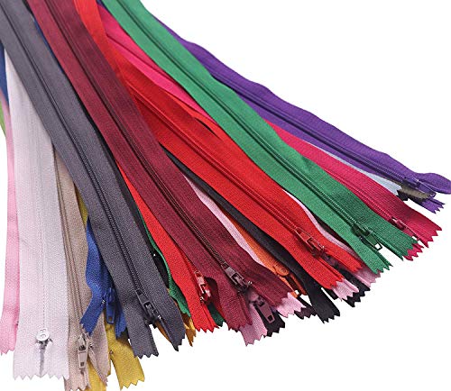 YAKA 60 Pack of 6 Inches Mix Nylon Coil Zippers Bulk - Supplies Zippers for Tailor Sewing Crafts (20 Color)