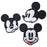 CLOVER INTER 3 Pcs Mickey Patches Iron on Embroidered Badge Saw On Patch for Jeans, Clothing, Bags, Jackets, Caps
