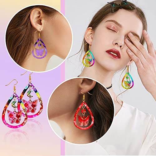 Trafagala Resin Earring Molds-156PCS Earring molds for Epoxy Resin Casting of Butterfly & Moon/Star Pendant Charms with Earring Backs & Earring Hooks Set DIY Teardrop Resin Jewelry Molds Silicone Kit