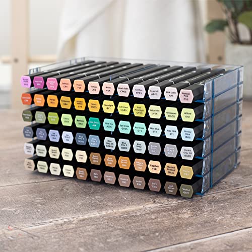 Crafter's Companion - Universal Marker Storage System Modular System for 72 Pens (4 Trays) - Clear