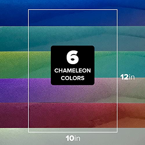 Mermaid Vinyl HTV Chameleon HTV Heat Transfer Vinyl Bundle 6 Colors HTV Vinyl Iron on Vinyl Sheets Without Roll Holographic Blue Ombre Teal Purple for Shirts and Crafts