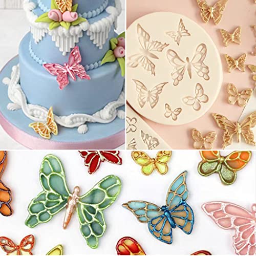 FantasyBear 3pcs Mold Set Blossoms Butterfly and Birds Silicone Molds, for Cake Decoration,Chocolate Fondant,Cupcake Topper,Polymer Clay, Crafting Projects,Resin Jewelry Casting