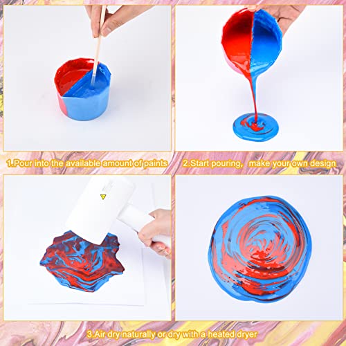 SUSSURRO 4 Pcs Split Cups for Paint Pouring, Silicone Split Cup Fluid Art Split Cup Resin Pouring Painting Tools Reusable Paint Pour Split Cup with Channels Dividers